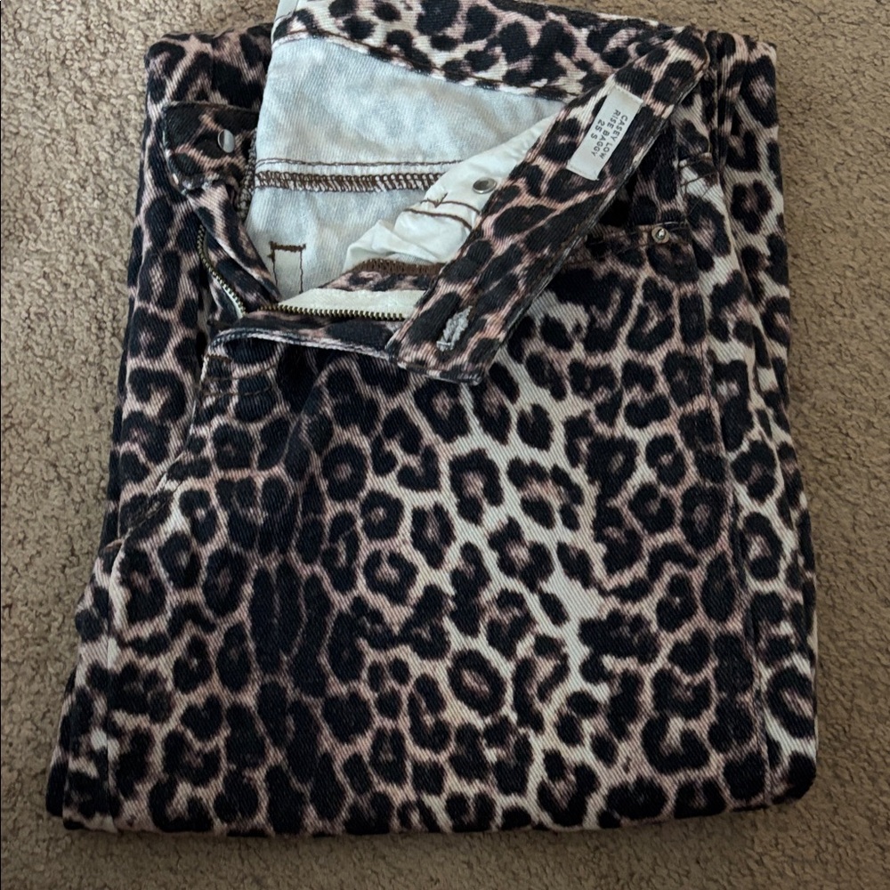 Leopard Print Women Jeans